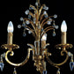 Banci chandelier in classic style in golden wrought iron and spike crystals