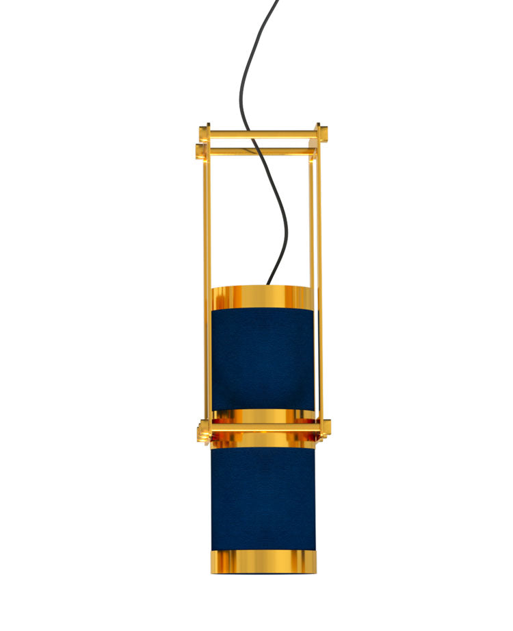 Lampadario stile industriale minimal e moderno Cylinder Blue