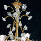Lampadario in ferro battuto con cristalli floreali Lucrezia
