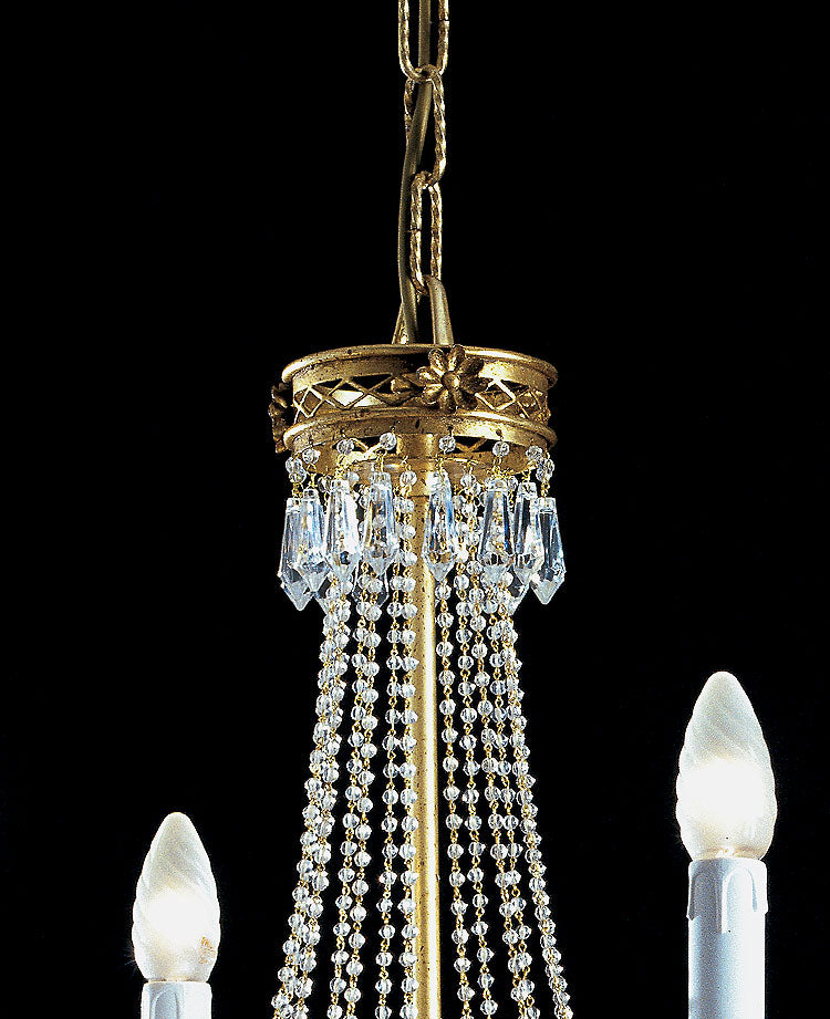 Lampadario di lusso in stile classico in ferro battuto con cristalli Anna