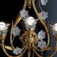 Iron classic design sconces with leaves and floral clear crystals