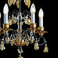 Banci chandelier in wrought iron and golden crystals in fruits shape