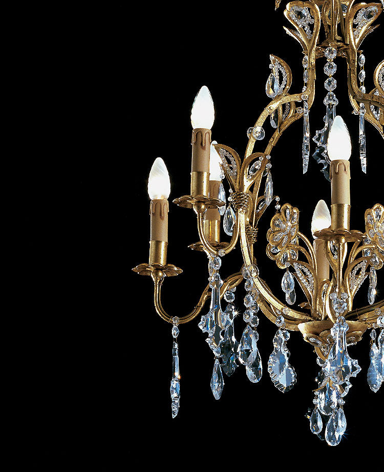 Banci chandelier in iron and crystals Gemma