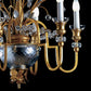 Lampadario classico Tullia in ferro battuto e cristalli a foglia