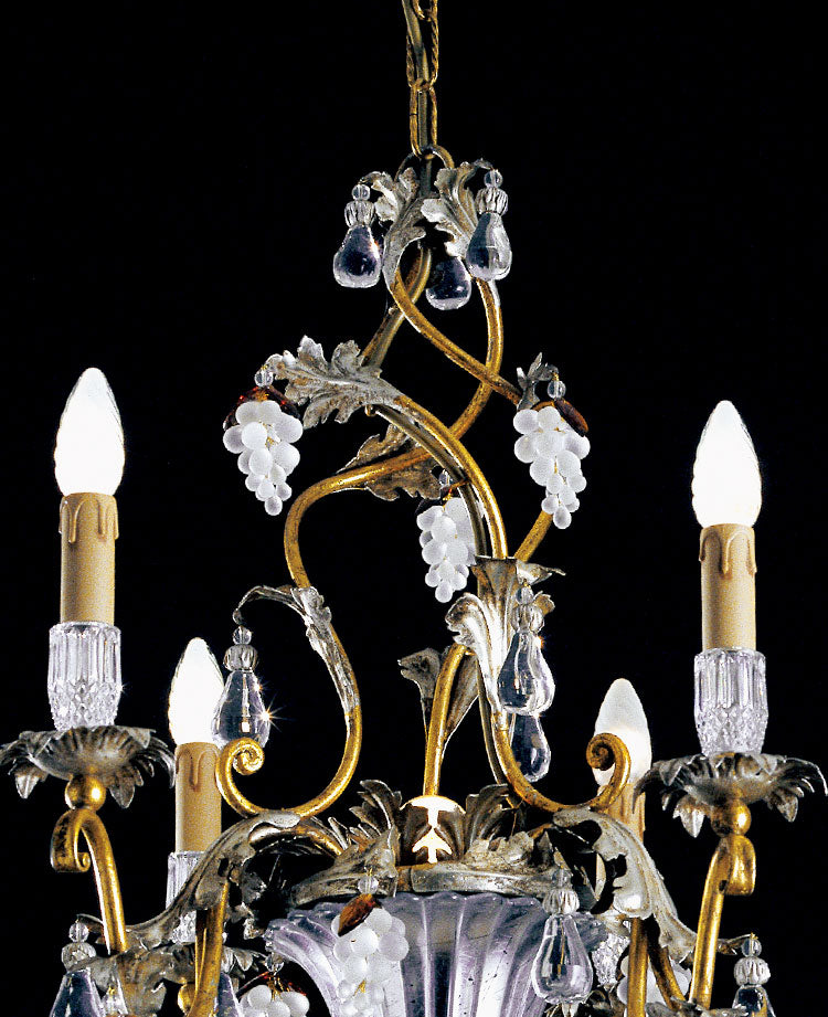 Lampadario di lusso in stile classico ferro battuto con cristalli a uva Grapes