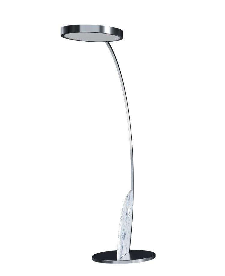 Phoebus arched floor lamp in iron and marble Silver