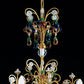 Banci chandelier in wrought iron and multicolor crystals in fruits shape