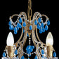 Lampadario tradizionale Banci Firenze con cristalli azzurri a goccia